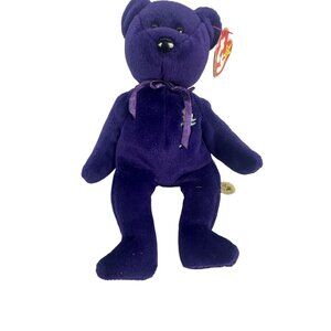 Princess Diana Bear Ty Beanie Babies Plush 1997 Purple Memorial Edition